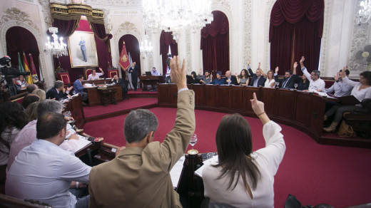 Votación en el Pleno del Ayuntamiento de Cádiz